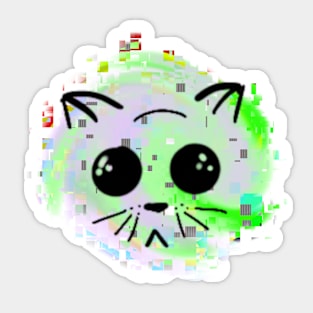 Glitched Saucer Cat Sticker